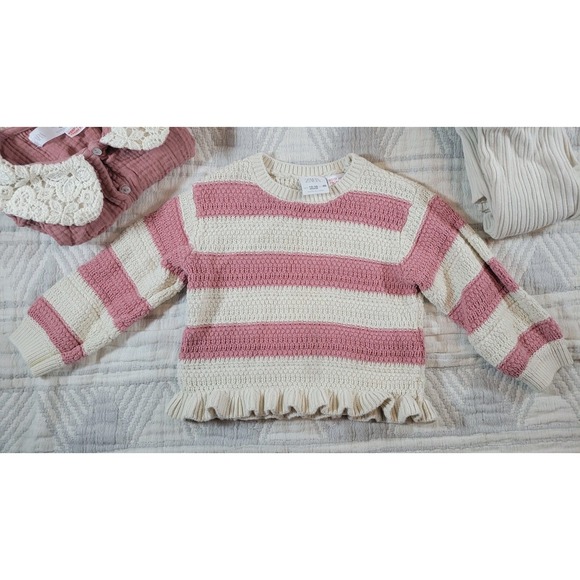 ZARA Baby/Toddler Outfit Bundle | Crochet Collar Blouse + Knit Sweater + Ribbed - Picture 9 of 13